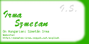 irma szmetan business card