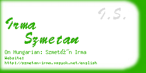 irma szmetan business card